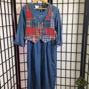 Vintage FridayWear Denim Patchwork Dress Size 16P